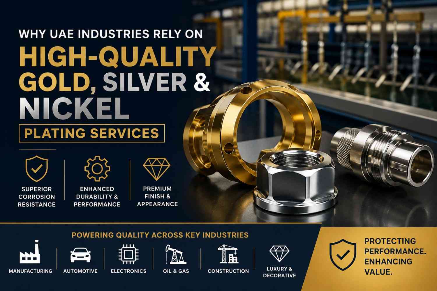Why UAE Industries Rely on High-Quality Gold, Silver, and Nickel Plating Services